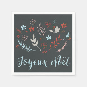 Natürlicher Noël Weihnachtsurlaub in Slate Serviette
