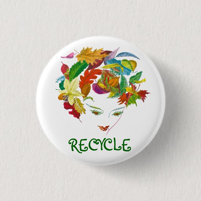 Natürlicher Schönheit ~ Knopf recyceln Button (Vorderseite)