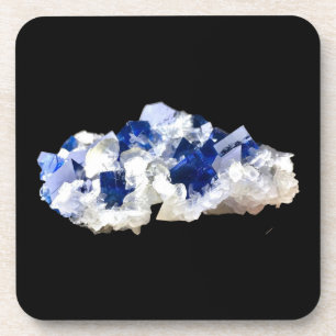 Natürlicher Tiefblauer Fluorit Kristall Mineral En Getränkeuntersetzer