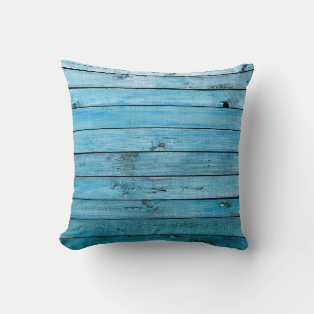 Natürliches blaues Holz, texturierter Hintergrund. Kissen (Vorderseite)