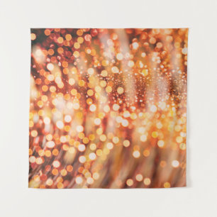 Natürliches Bukett und helle goldene Lichter Wandteppich