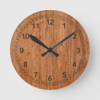 Natürliches Eichenholz, gerundete mittlere Uhr
