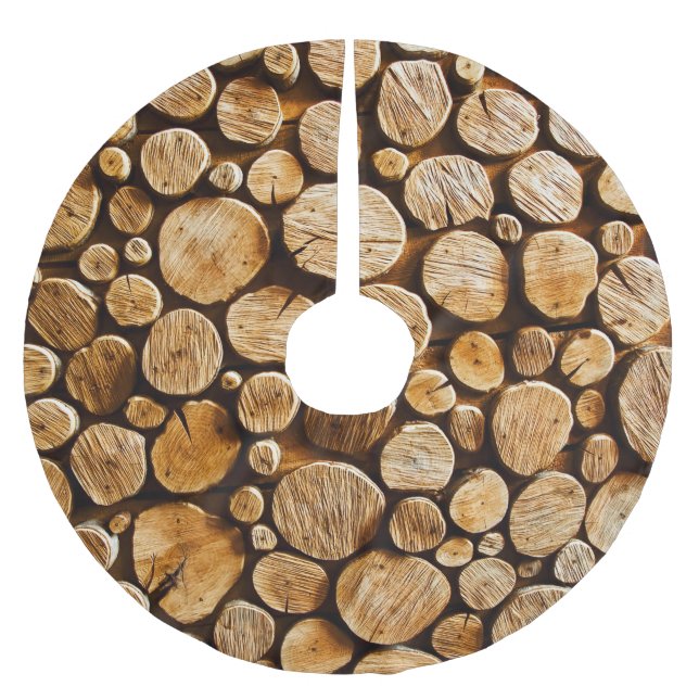 Natürliches Holz: Nah-up Holzstruktur Polyester Weihnachtsbaumdecke (Vorderseite)