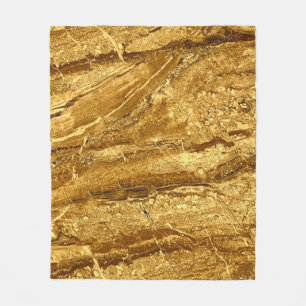 Natürliches Muster aus Goldmarmor Fleecedecke