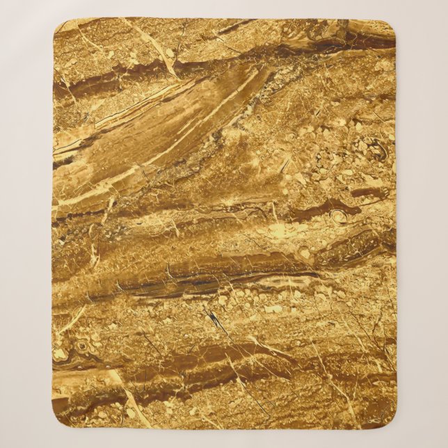 Natürliches Muster aus Goldmarmor Sherpadecke (Vorderseite)