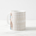 Natürliches Netz 4 Foto modern minimalistisch Kaffeetasse<br><div class="desc">4 Multi-Foto bester Freund moderne minimale Typografie elegante zeitgenössische Karo Grid Natural und Weiß Geburtstag,  Weihnachten,  Ostern,  Abschluss,  Ende des Schuljahres oder Schlafzimmer Dekoration Geschenk Design.</div>