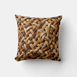 Natürliches Rattan-Flechtmuster-Textur Kissen