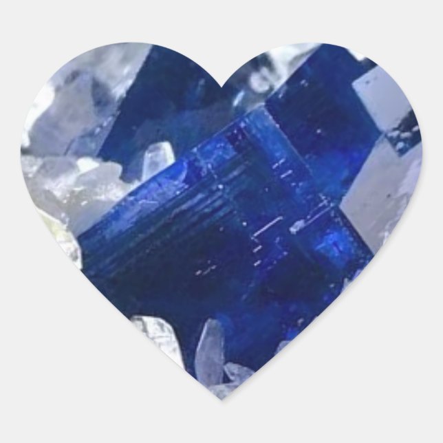 Natürliches transparentes tiefblaues Fluorit Herz-Aufkleber (Vorderseite)