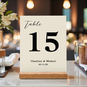 Natürliches Weiß Minimalistisches Hochzeitstisch N Acrylschild