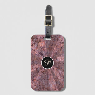 Naturlicht Beams rosa Rock Texture Monogramm Gepäckanhänger
