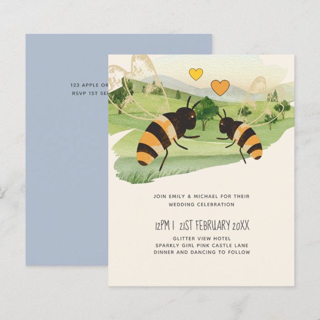 Naturliebhaber Die Bienen auf dem Lande Hochzeit (Vorne/Hinten)
