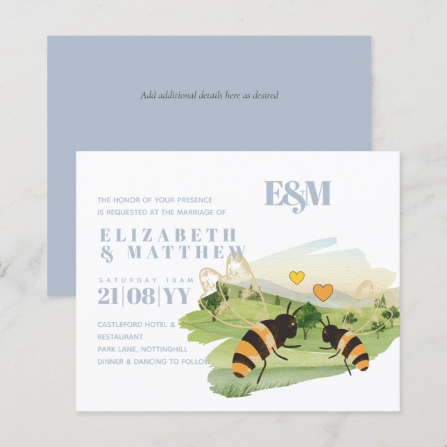 Naturliebhaber Die Bienen auf dem Lande Hochzeit (Vorne/Hinten)