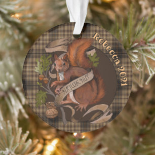 Naturmantel-Eichhörnchen-Individuelle Name Ornament