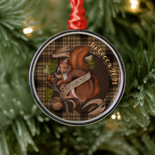 Naturmantel-Eichhörnchen-Individuelle Name Ornament Aus Metall