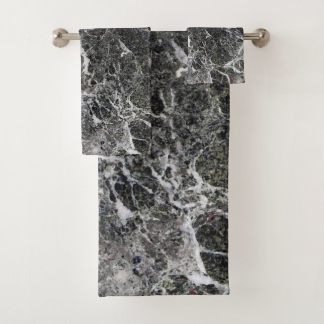 Naturmarmorstein in Grautönen Badhandtuch Set (Insitu)