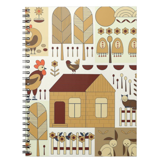 Naturmuster, Grundgerüst, Gartenarbeit. Zaun Notizblock (Vorderseite)