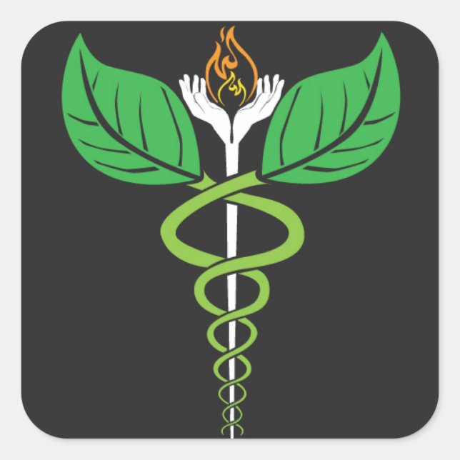 Naturopathischer Caduceus Sticker (Vorderseite)