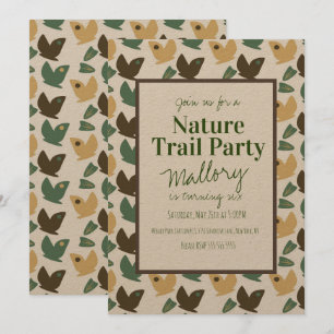 Naturpfad Wald Schmetterling Geburtstag Rustikal Einladung