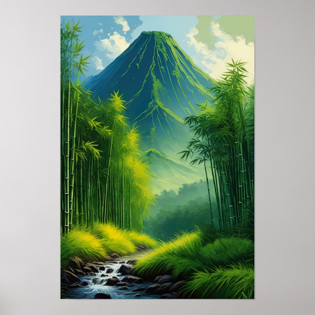 Naturreverie, schlafender Vulkan Poster (Vorne)