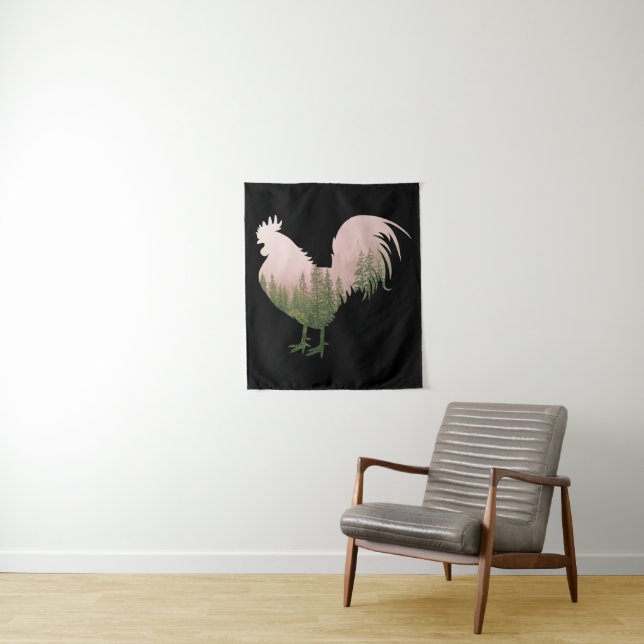 NATURROOSTER-CHICKEN-WALDSTIL WANDTEPPICH (Beispiel)
