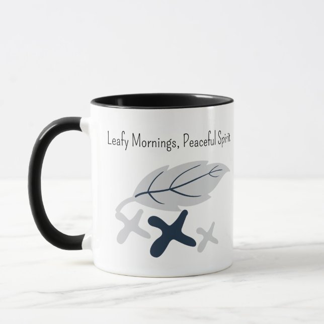 "Naturs Gebräu, Geistes Blick" mit Blattdesign Tasse (Links)