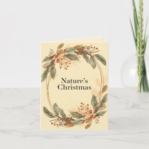Naturs Weihnachten – Minimal Botanische Feiertage Karte