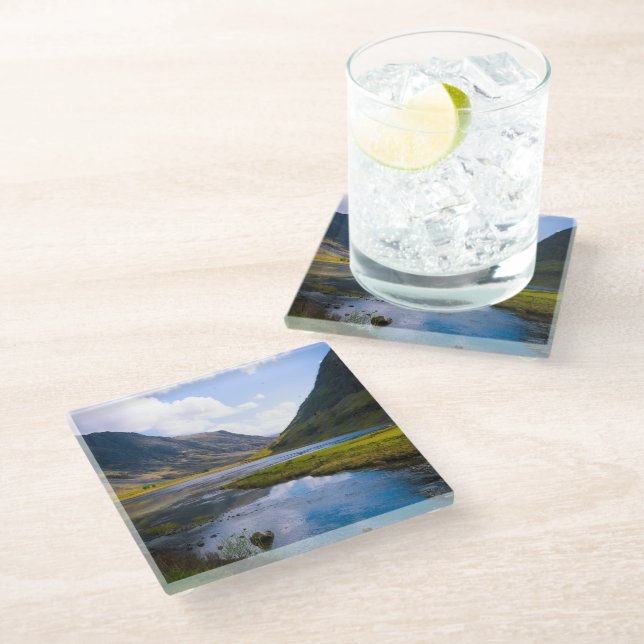 Naturschaum, Berg Glasuntersetzer (Schrägansicht)