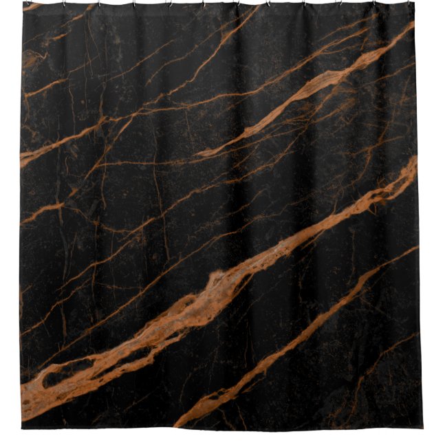 Naturschwarzer Kaiser-Marmor-Hintergrund  Duschvorhang (Vorderseite)