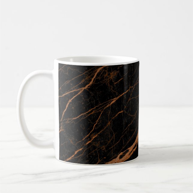 Naturschwarzer Kaiser-Marmor-Hintergrund  Kaffeetasse (Links)