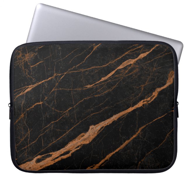 Naturschwarzer Kaiser-Marmor-Hintergrund Laptopschutzhülle (Vorderseite)