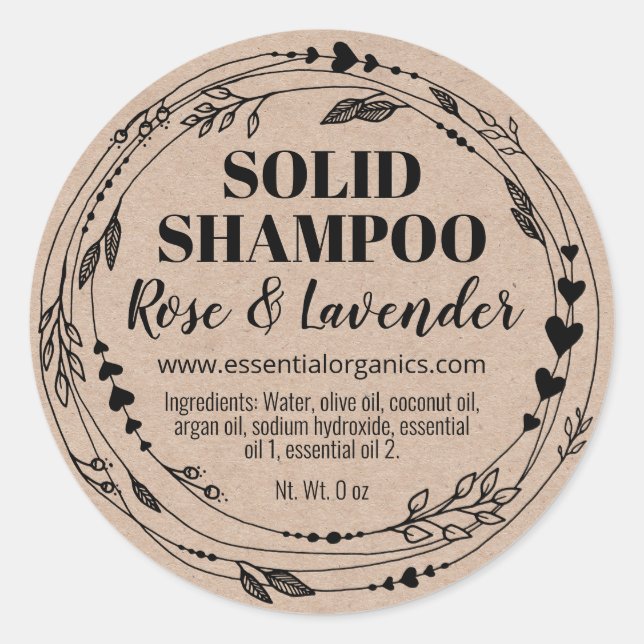 Naturseife handgefertigte Solid Shampoo Bar Runder Aufkleber (Vorderseite)