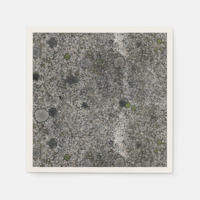 Naturstein mit grünem Moos Serviette (Vorderseite)