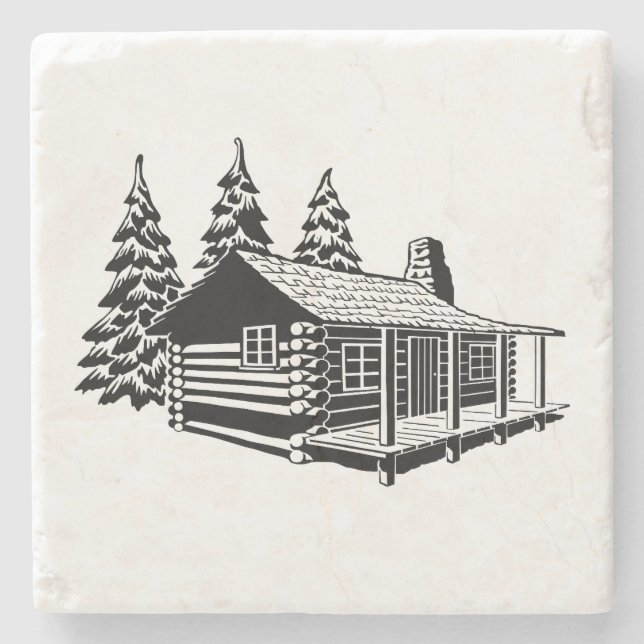 NATURSTEIN-UNTERSETZER, LOG CABIN STEINUNTERSETZER (Vorderseite)