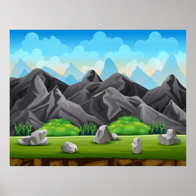 Natursteingebirge Poster (Vorne)