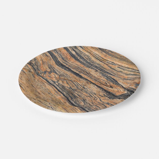 Natursteinmuster Pappteller (Schrägansicht)