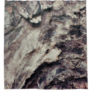 Naturstruktur Holzrinde rau Duschvorhang