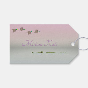 Naturszene (Enten, Alligator, Schildkröte) Geschenkanhänger