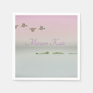 Naturszene (Enten, Alligator) Serviette