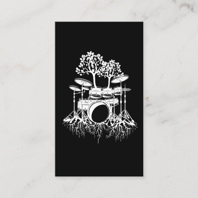 Naturtrommler Baum Roots Drummer Musiker Visitenkarte (Vorderseite)