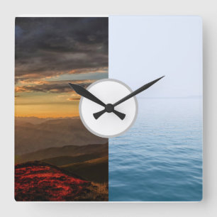 Naturuhr quadratische wanduhr