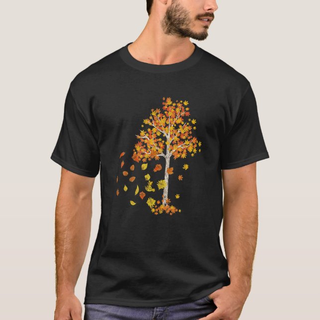 Naturwald Bäume farbenfrohe Herbstreben fallen T-Shirt (Vorderseite)