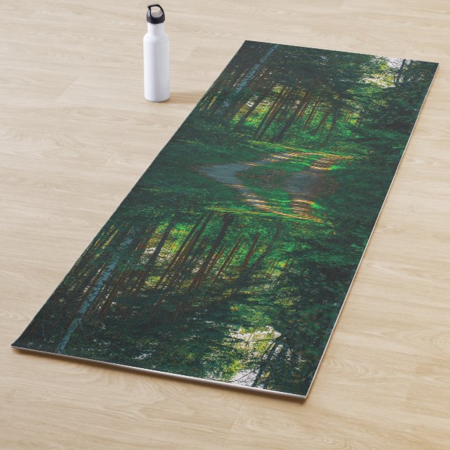Naturwald Birch Bäume Landschaftsstraße Yogamatte (Beispiel)