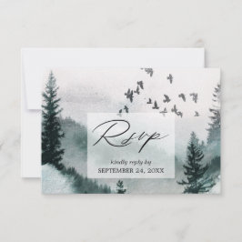 Naturwald & Vögel mit RSVP-Karte RSVP Karte
