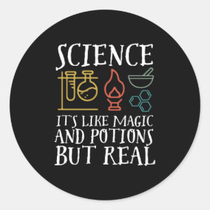 Naturwissenschaften wie Magic und Potion Geek Nerd Runder Aufkleber