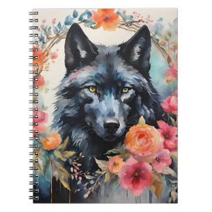 Naturzauber - Der bezaubernde Wolf im Blume Parad Notizblock