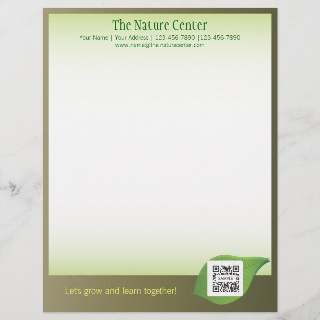 Naturzentrum Letterhead Template Briefkopf (Vorderseite)