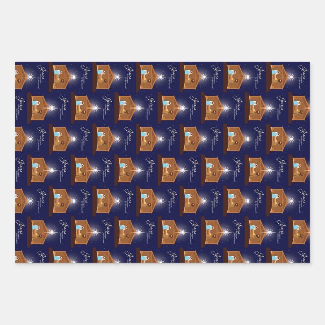 Natvity Pine Cone and Pine Branches Geschenkpapier Set (Vorderseite)