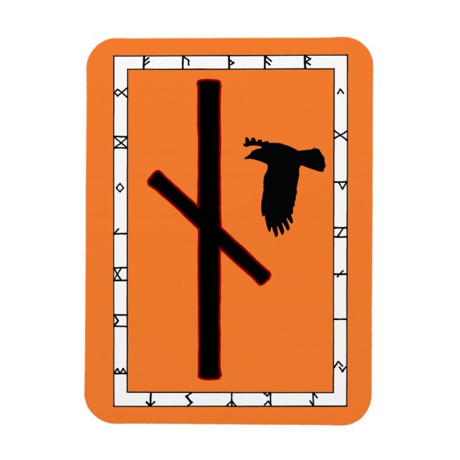 Naudhiz Viking Rune Magnet - Überwinden! (Vertikal)
