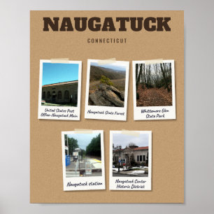 Naugatuck, Connecticut Wahrzeichen Snapshot-Druck Poster