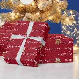NAUGHTER ODER SCHÖNER Text mit Lebkuchenmann Geschenkpapier